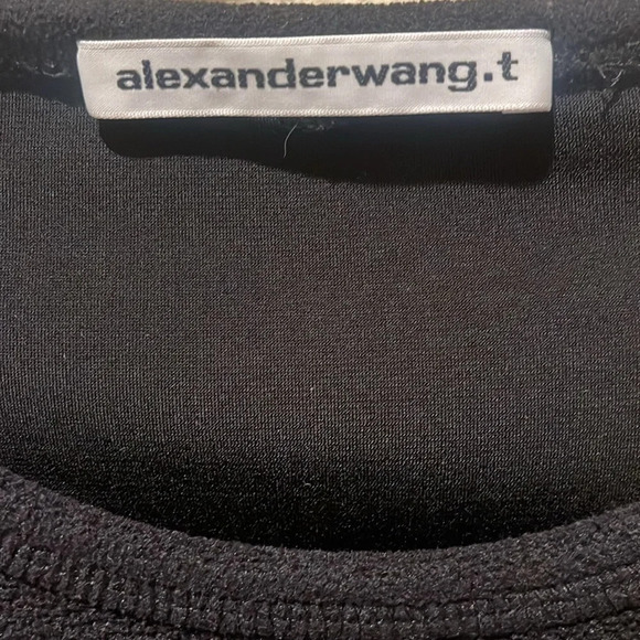 ALEXANDER WANG Long Sleeve Logo Ski Crop Top in black size small - Picture 3 of 11